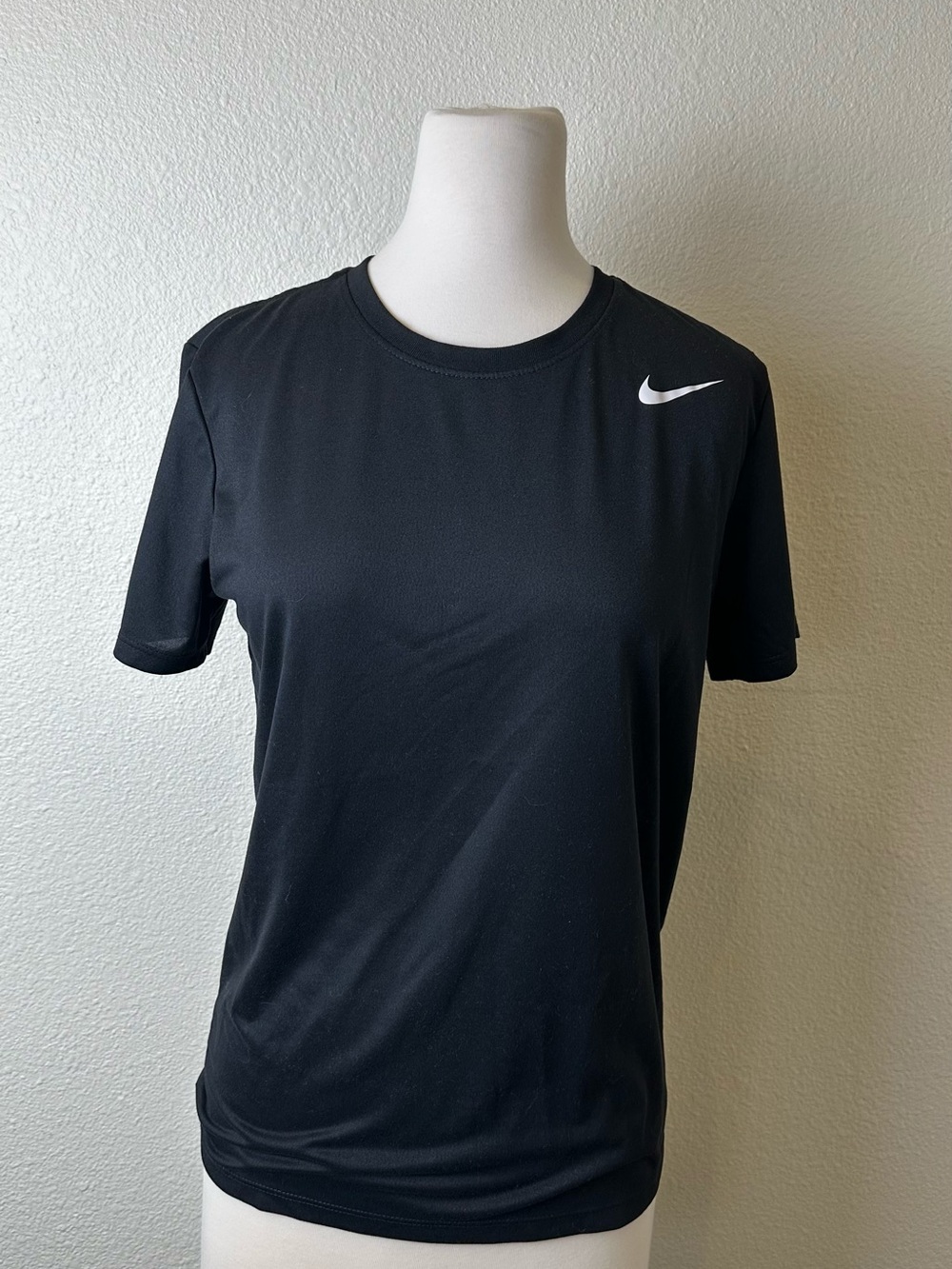 Nike Black Short Sleeve Crew Tee with White Swoosh